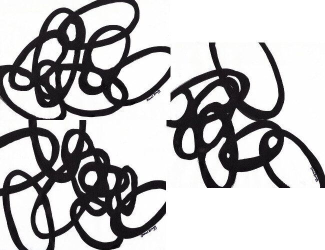 Painting titled "Ovals in Sumi in Po…" by Janel Bragg, Original Artwork, Ink