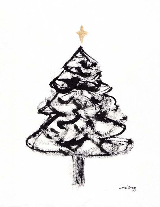 Pintura titulada "Christmas Tree in S…" por Janel Bragg, Obra de arte original, Tinta