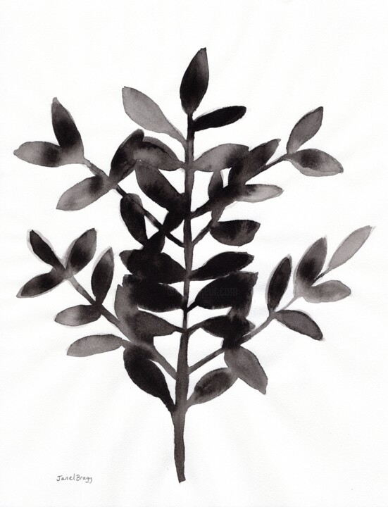 Pintura titulada "Botanical with Nagi…" por Janel Bragg, Obra de arte original, Tinta