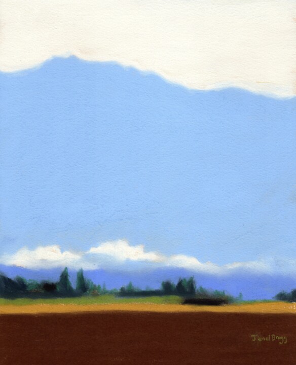 Painting titled "Skagit Flats Morning" by Janel Bragg, Original Artwork, Pastel