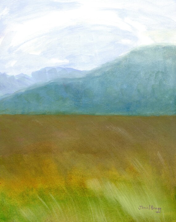Painting titled "Landscape with Quie…" by Janel Bragg, Original Artwork, Watercolor