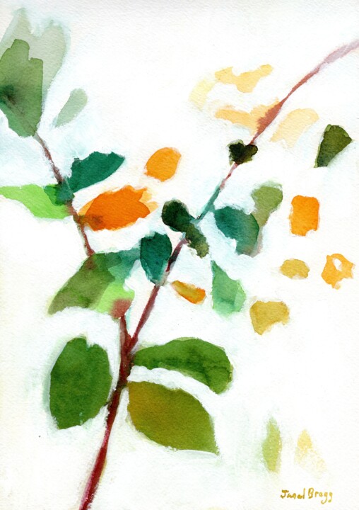 Painting titled "Botanical Reverie I…" by Janel Bragg, Original Artwork, Watercolor