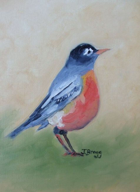 Painting titled "Robin" by Janel Bragg, Original Artwork