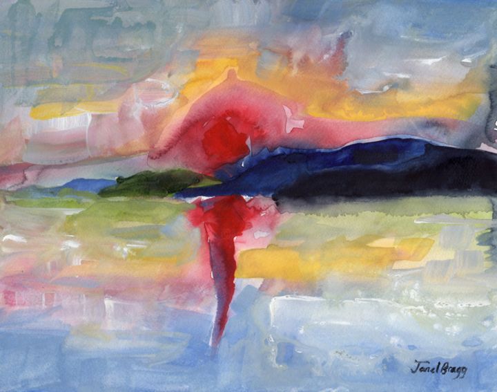 Painting titled "San Juan Island Sun…" by Janel Bragg, Original Artwork, Watercolor