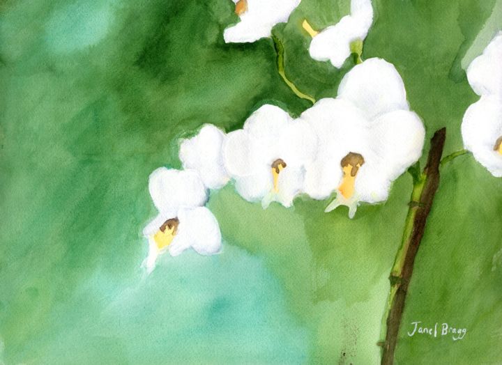 Painting titled "My Little Orchid in…" by Janel Bragg, Original Artwork, Watercolor