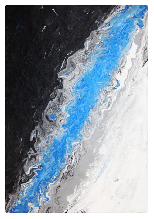 Ζωγραφική με τίτλο "blue rift" από Benoît Janes, Αυθεντικά έργα τέχνης, Ακρυλικό