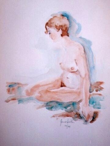 Malerei mit dem Titel "figure study" von Janet Butler, Original-Kunstwerk, Öl