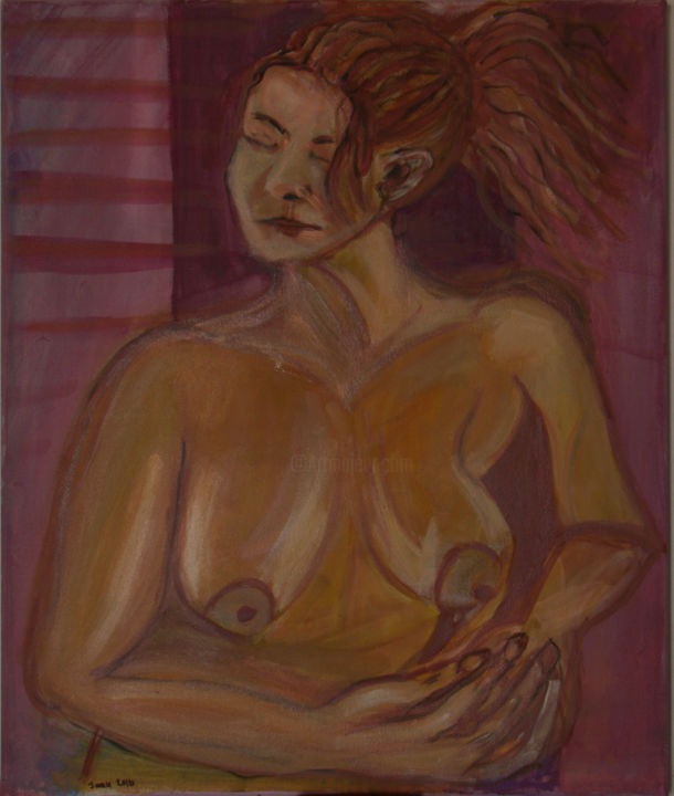 Painting titled "pink-nude.jpeg" by Janice Galloway, Original Artwork, Oil