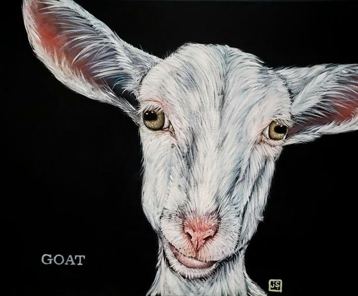 Peinture intitulée "Goat" par Janice Serilla, Œuvre d'art originale, Acrylique