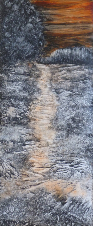 Peinture intitulée "A chacun son chemin" par Janick Vergé, Œuvre d'art originale, Aquarelle Monté sur Carton