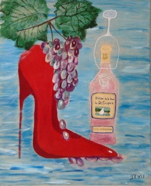 Peinture intitulée "la chaussure de Bac…" par Janiebiso, Œuvre d'art originale