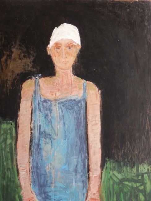 Peinture intitulée "la fille en camisole" par Janine Ferraz, Œuvre d'art originale, Huile