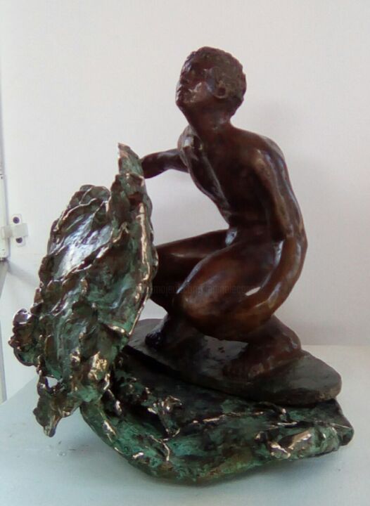 雕塑 标题为“sur la vague” 由Janine Le Cann, 原创艺术品, 青铜