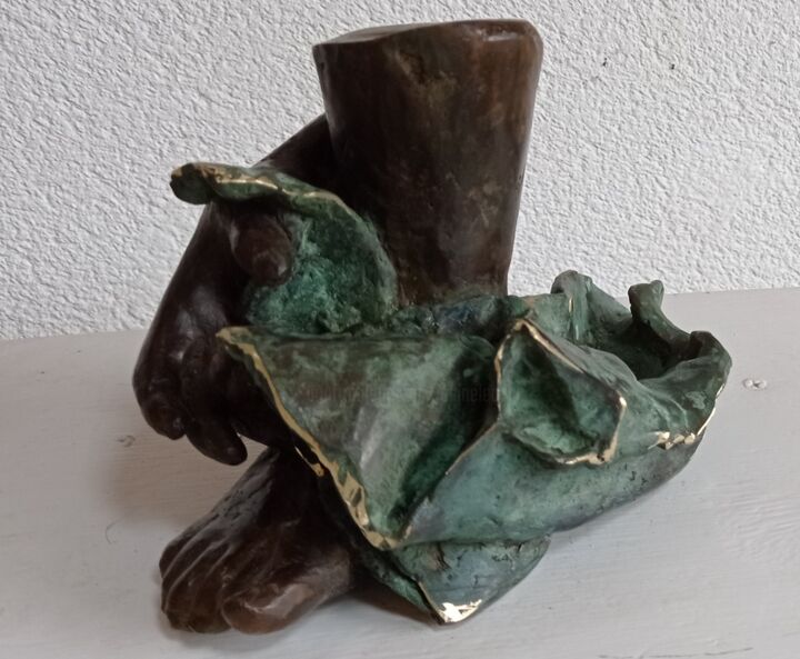 Sculpture intitulée "C’est le pied !" par Janine Le Cann, Œuvre d'art originale, Bronze