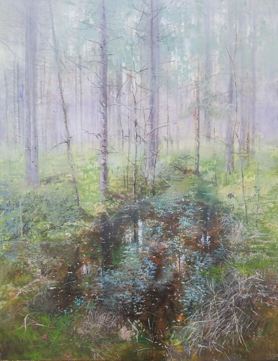 Peinture intitulée "The Coming of Spring" par Janis Zingitis, Œuvre d'art originale, Acrylique Monté sur Châssis en bois