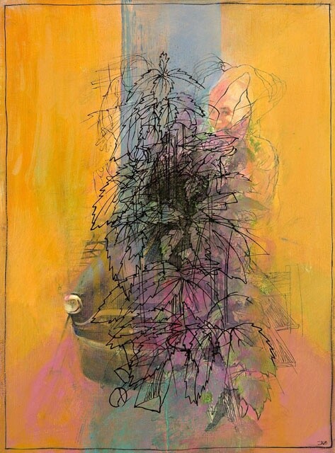 Painting titled "Hiding in the Nettl…" by Janis Zingitis, Original Artwork