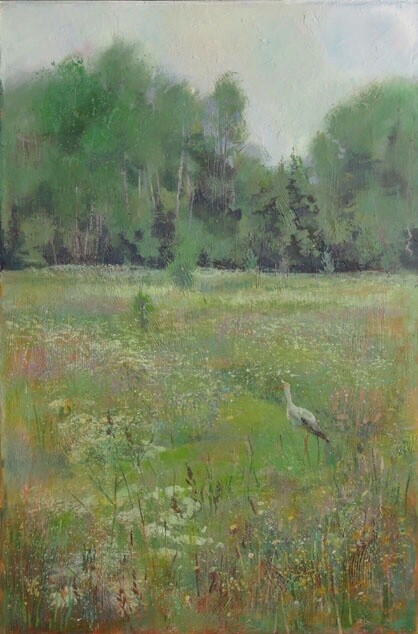 Pittura intitolato "Meadow" da Janis Zingitis, Opera d'arte originale