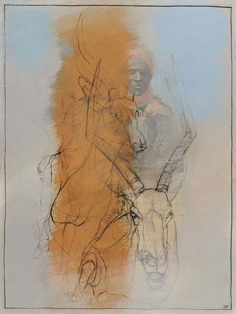 Pintura titulada "Burning Savannah" por Janis Zingitis, Obra de arte original, Oleo