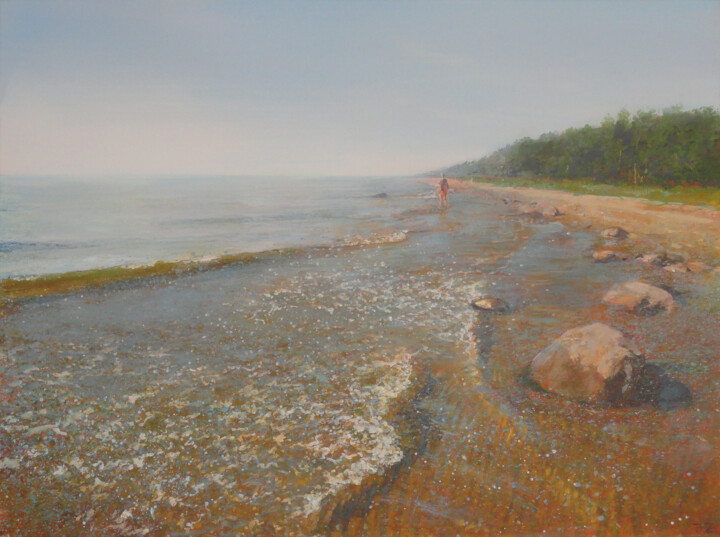 Картина под названием "Baltic Sea on a Sum…" - Janis Zingitis, Подлинное произведение искусства, Масло
