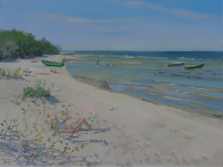 "Beach in July" başlıklı Tablo Janis Zingitis tarafından, Orijinal sanat, Akrilik