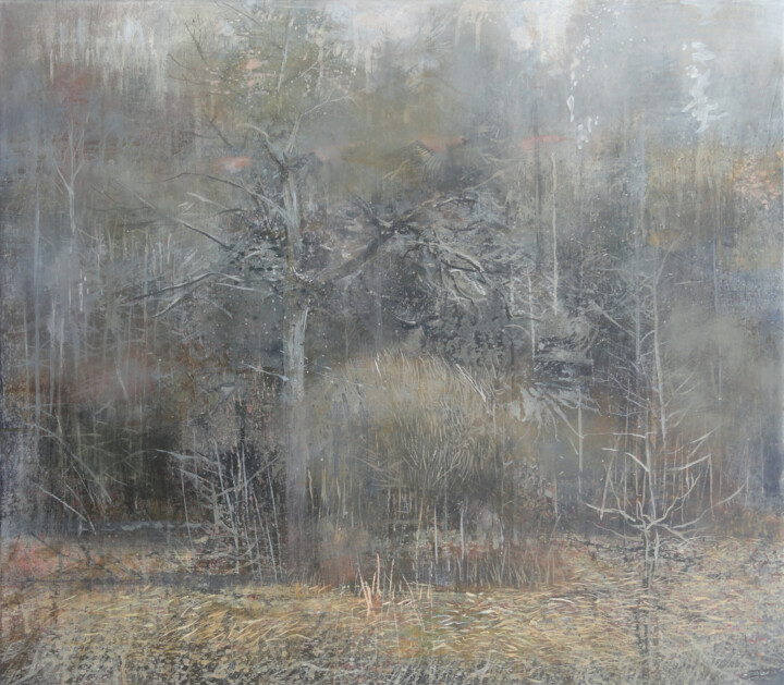 Peinture intitulée "Forest Side in Spri…" par Janis Zingitis, Œuvre d'art originale, Acrylique
