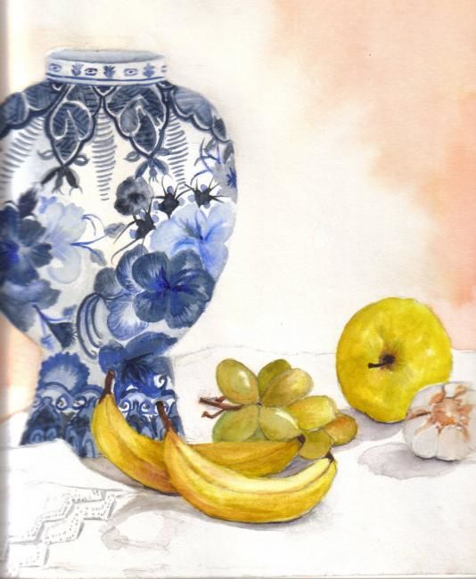 Painting titled "Ginger Jar" by Jan Vallance, Original Art,