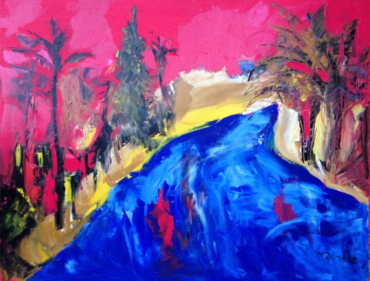 Pittura intitolato "forest composition" da Janna Shulrufer, Opera d'arte originale, Olio