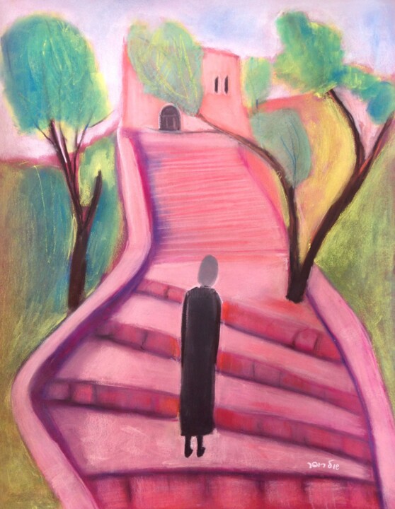 Drawing titled "walk in the park" by Janna Shulrufer, Original Artwork, Pastel