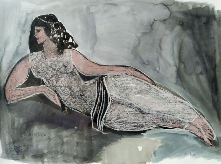 Рисунок под названием "Femina" - Janna Shulrufer, Подлинное произведение искусства, Чернила