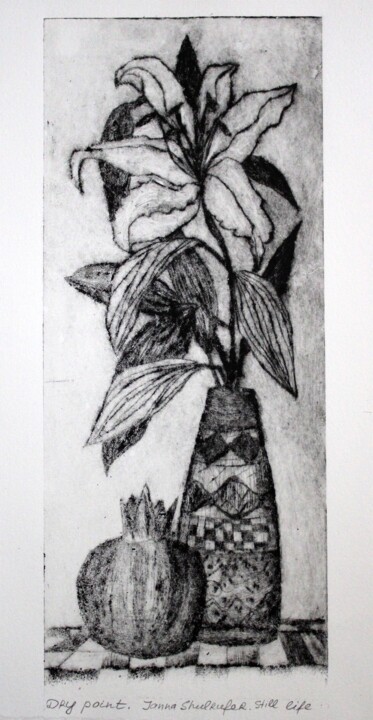 Printmaking titled "still life 5" by Janna Shulrufer, Original Artwork, Engraving