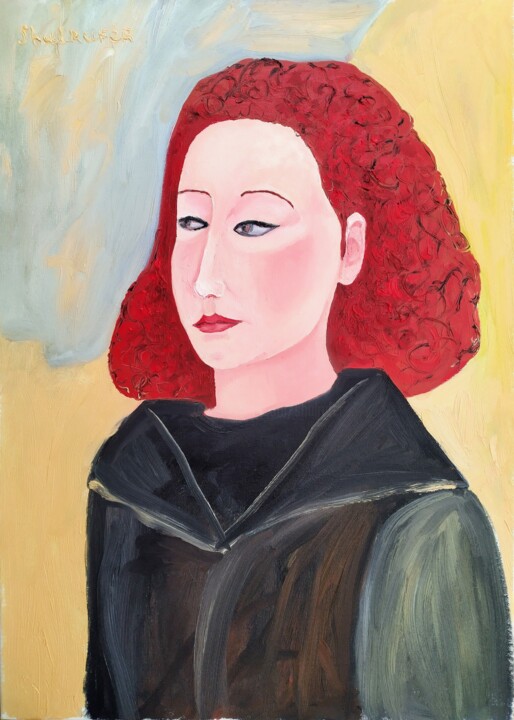 Peinture intitulée "Self-portrait" par Janna Shulrufer, Œuvre d'art originale, Huile