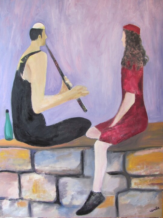 Pintura intitulada "love story" por Janna Shulrufer, Obras de arte originais, Óleo