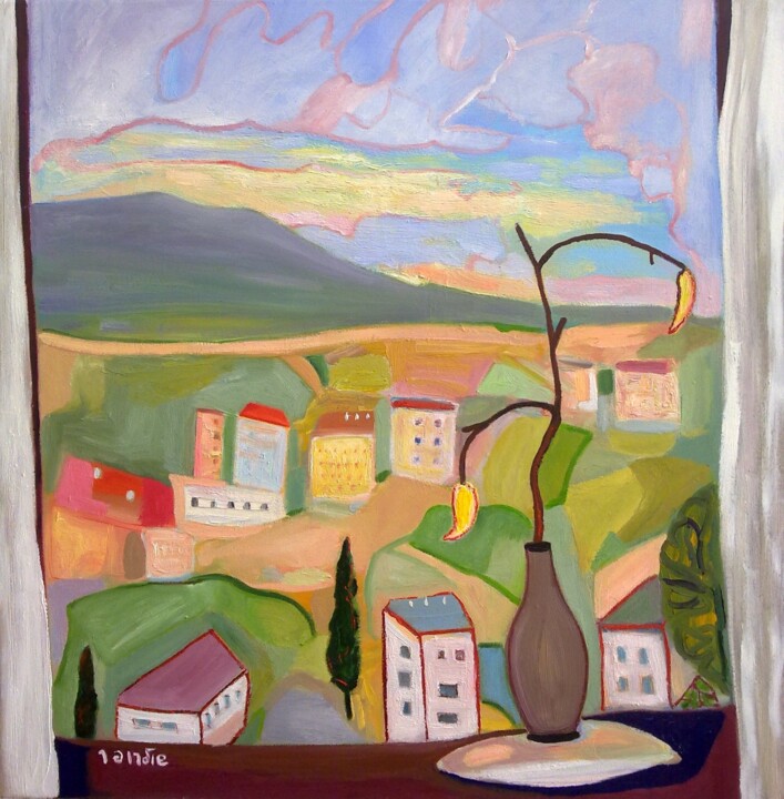 Malerei mit dem Titel "Window" von Janna Shulrufer, Original-Kunstwerk, Öl