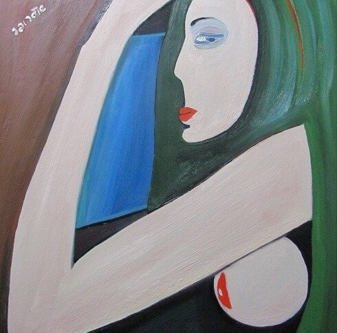 Painting titled "Nude" by Janna Shulrufer, Original Artwork, Oil