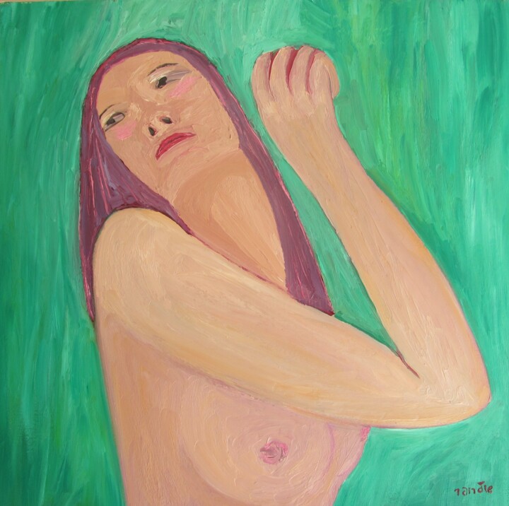 Painting titled "Nude 5" by Janna Shulrufer, Original Artwork, Oil