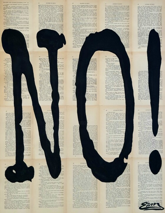 Painting titled "NO!" by Jan Noah, Original Artwork, Acrylic