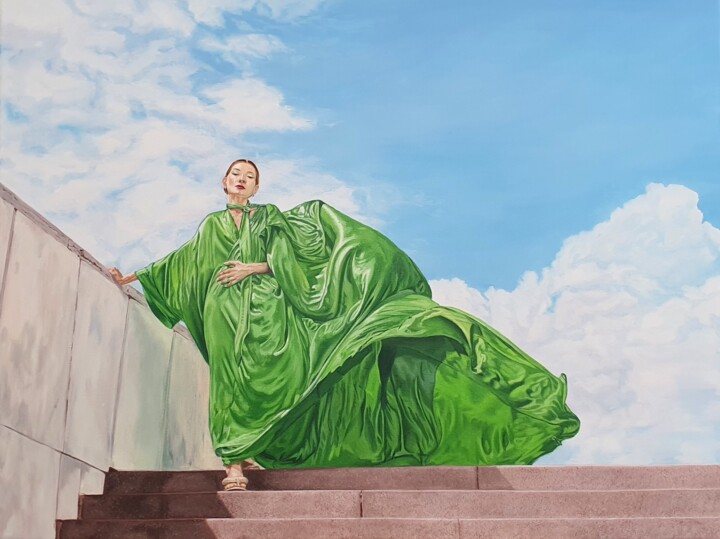 Pittura intitolato "High Priestess" da Janka Janny Wagner, Opera d'arte originale, Olio