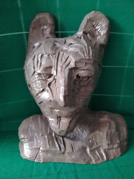 Sculpture intitulée "人獸 Man in animal" par Janny Hui, Œuvre d'art originale, Céramique