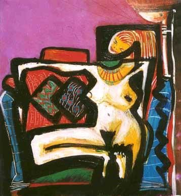 Painting titled "Having a Rest" by Jean Lahoud, Original Artwork