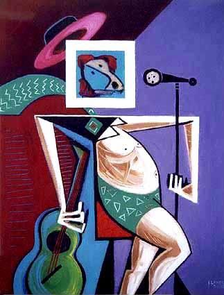 Painting titled "On Stage" by Jean Lahoud, Original Artwork