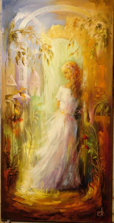 Painting titled "Dreaming / Rêver" by Janos Maksai, Original Artwork, Oil