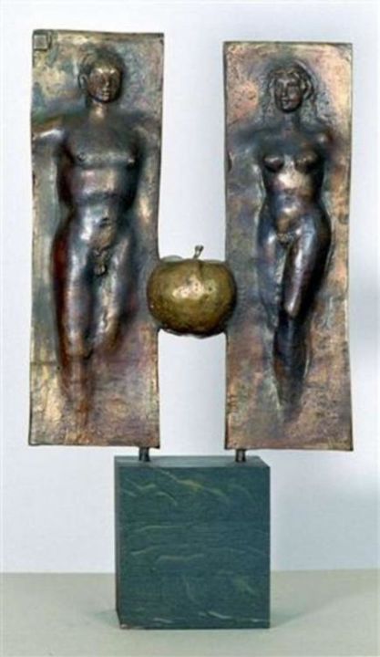 Sculpture intitulée "Adam und Eva" par Janusz Jedrzejowski, Œuvre d'art originale, Métaux
