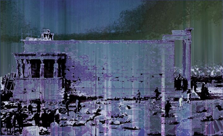 数字艺术 标题为“erectheion - athens…” 由Janos Gardonyi, 原创艺术品, 数字油画