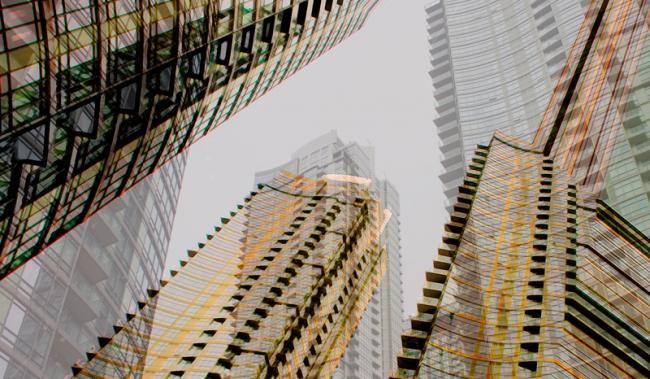 Фотография под названием "Skyscrapers when th…" - Janos Gardonyi, Подлинное произведение искусства