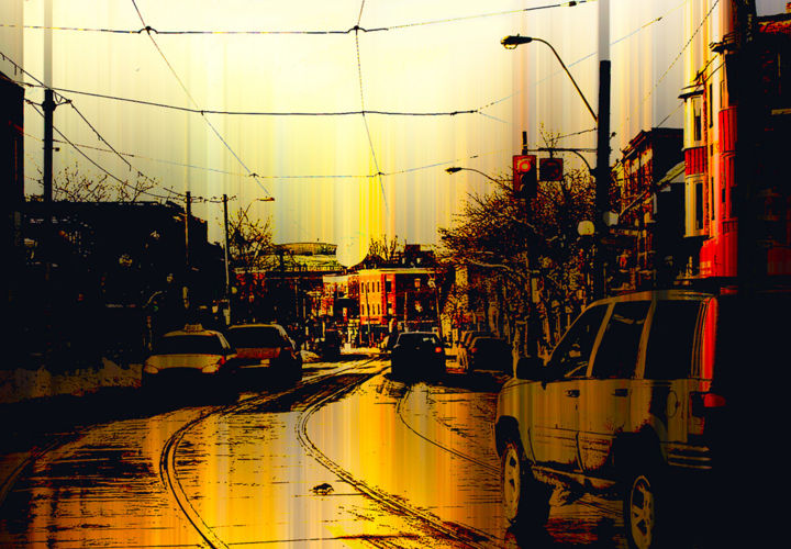 Цифровое искусство под названием "COLLEGE STREET SUNS…" - Janos Gardonyi, Подлинное произведение искусства, Цифровая живопись