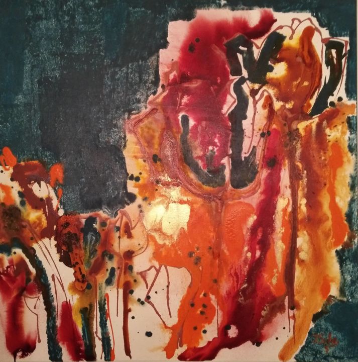 Painting titled "Tulpen" by Jana Scherer, Original Art, Acrylic
