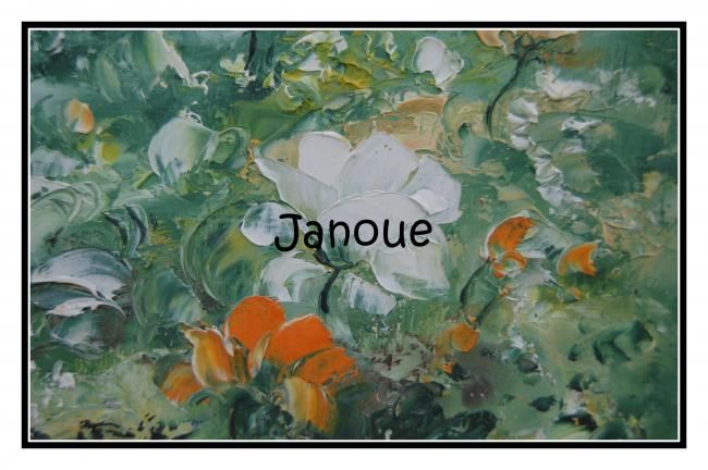 Peinture intitulée "poésie de fleurs" par Janoue, Œuvre d'art originale
