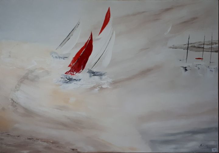 Malerei mit dem Titel "202 Bermudes" von Gilles Janson, Original-Kunstwerk, Öl