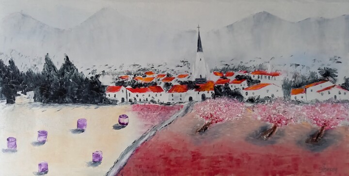 Peinture intitulée "335 Nos Villages" par Gilles Janson, Œuvre d'art originale, Huile