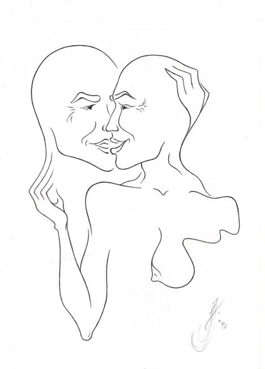 Desenho intitulada "Two sides of the sa…" por Joanita Janson, Obras de arte originais, Outro